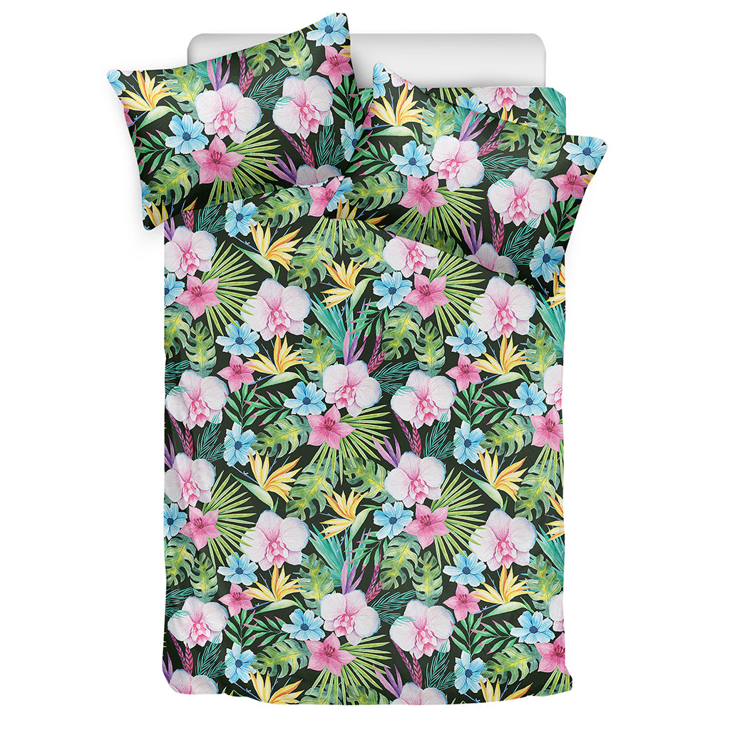 Vintage Tropical Jungle Hawaiian Print Duvet Cover Bedding Set