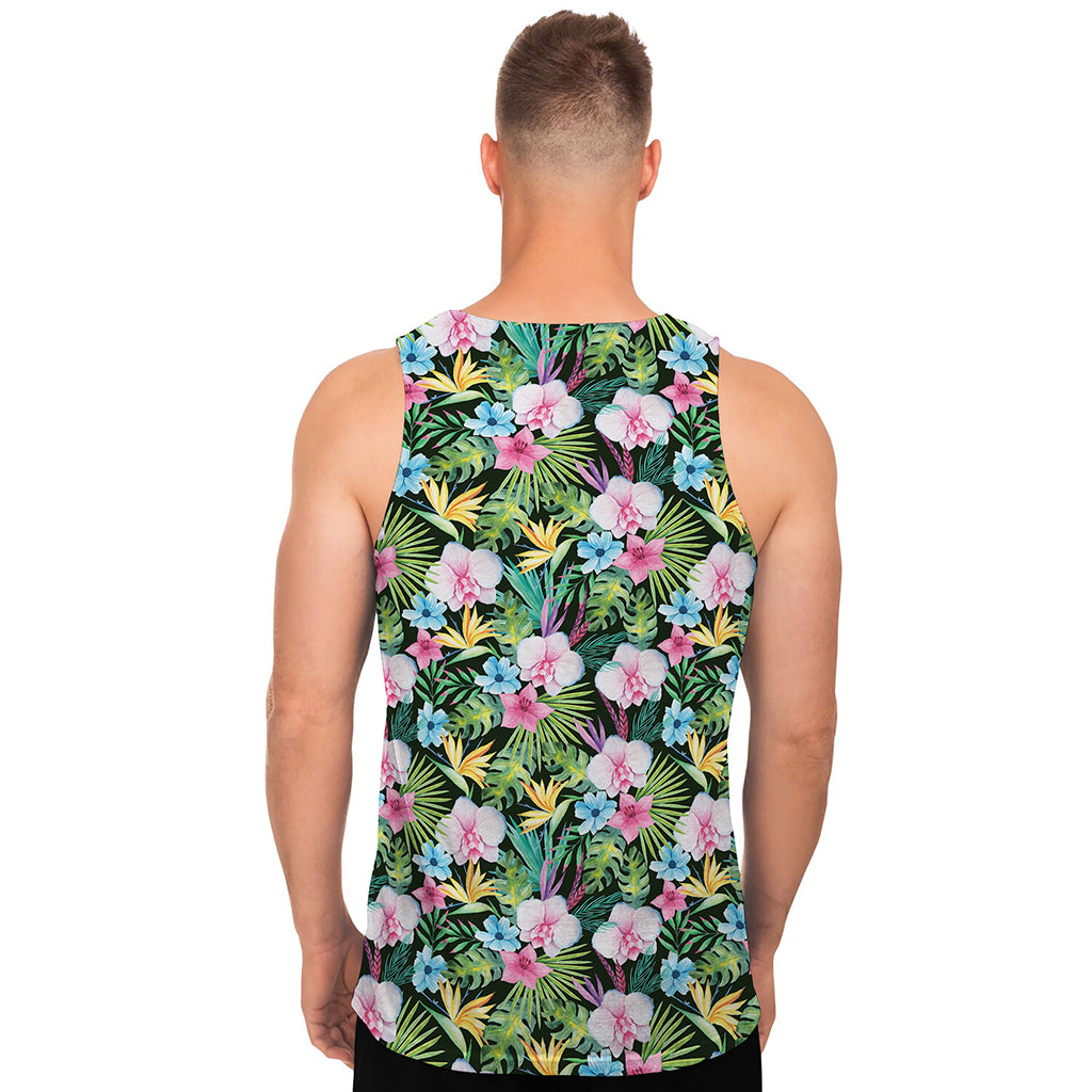 Vintage Tropical Jungle Hawaiian Print Men's Tank Top