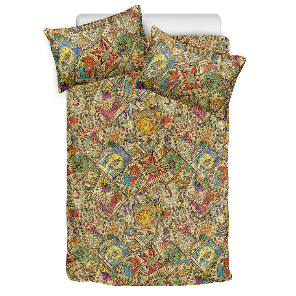 Vintage Wicca Tarot Card Print Duvet Cover Bedding Set