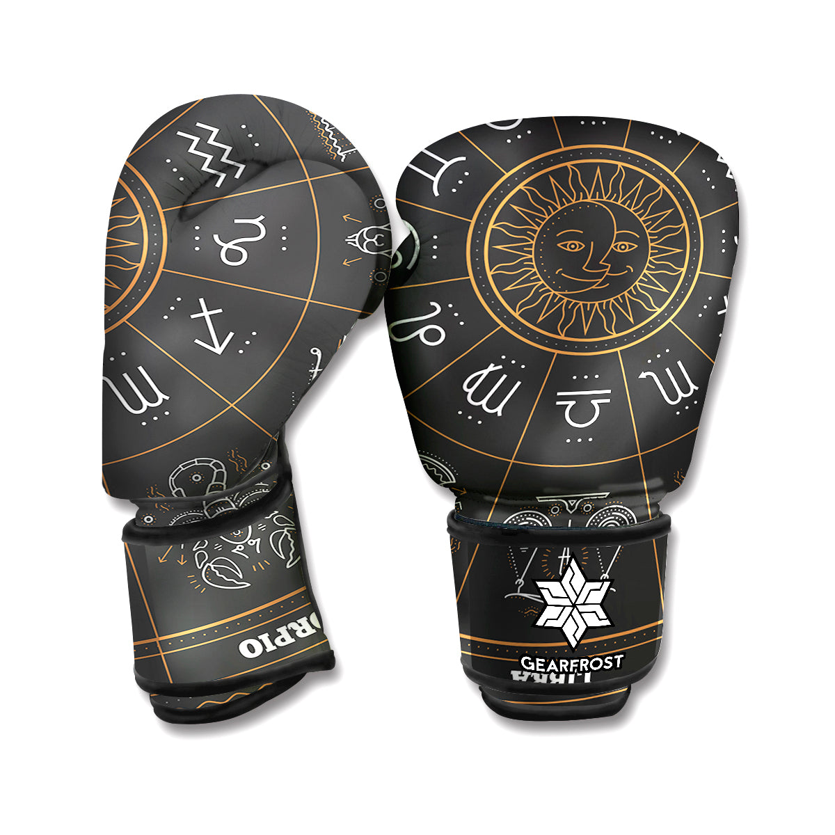 Vintage Zodiac Circle Print Boxing Gloves