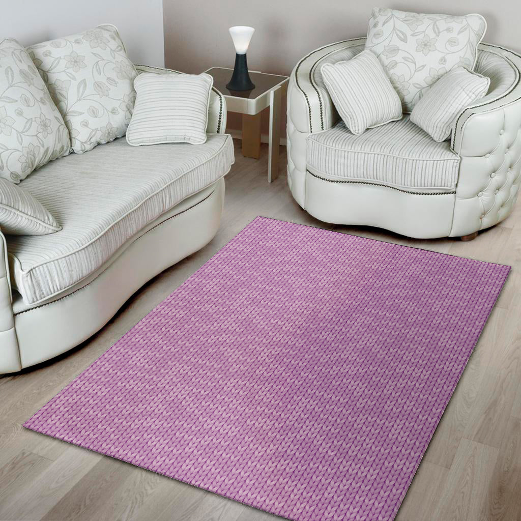 Violet Knitted Pattern Print Area Rug