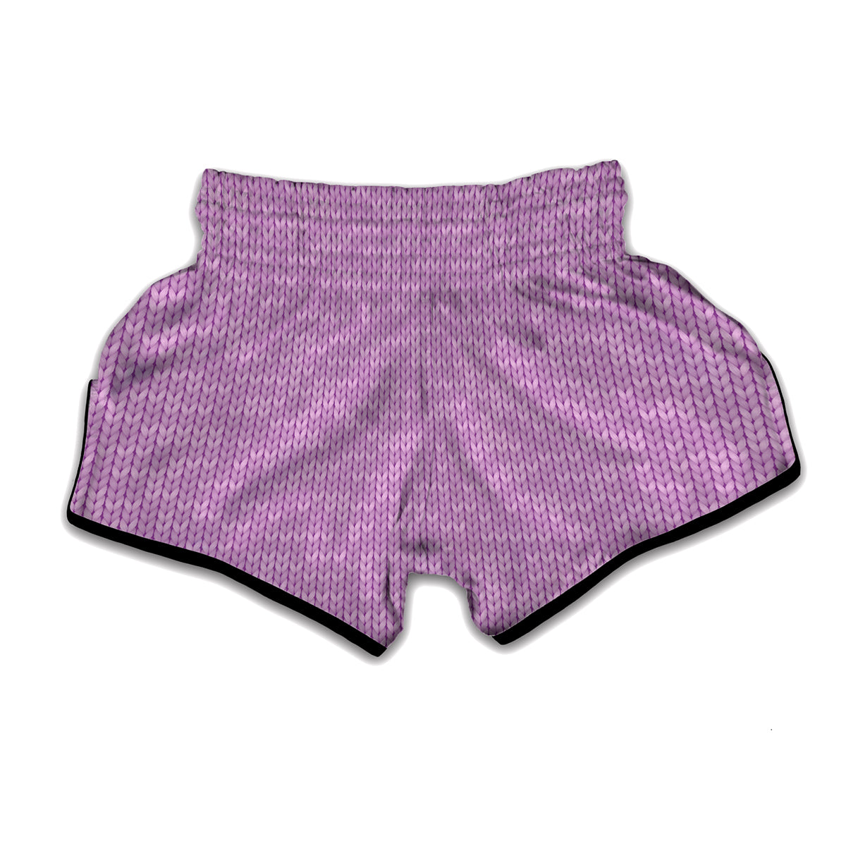 Violet Knitted Pattern Print Muay Thai Boxing Shorts
