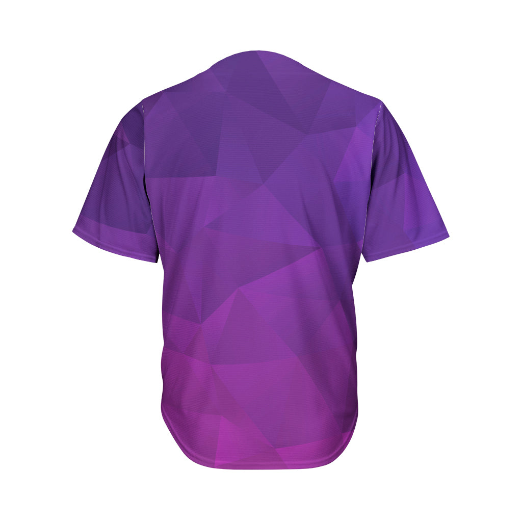 Violet Polygonal Geometric Print Men's Baseball Jersey