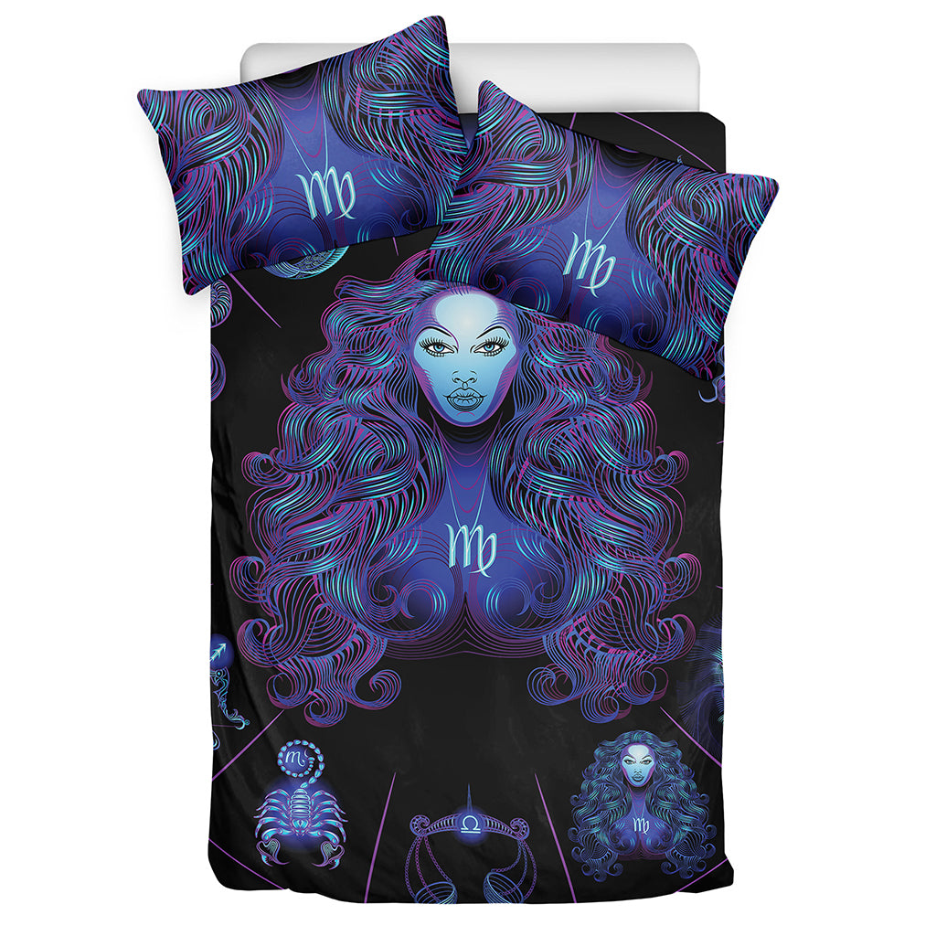 Virgo And Astrological Signs Print Duvet Cover Bedding Set
