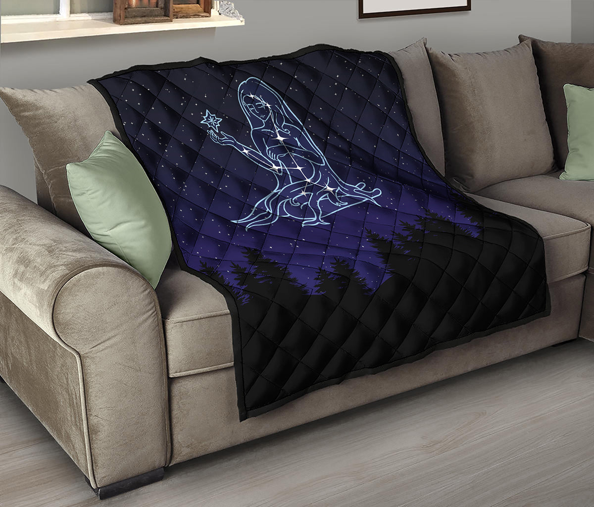 Virgo Constellation Print Quilt