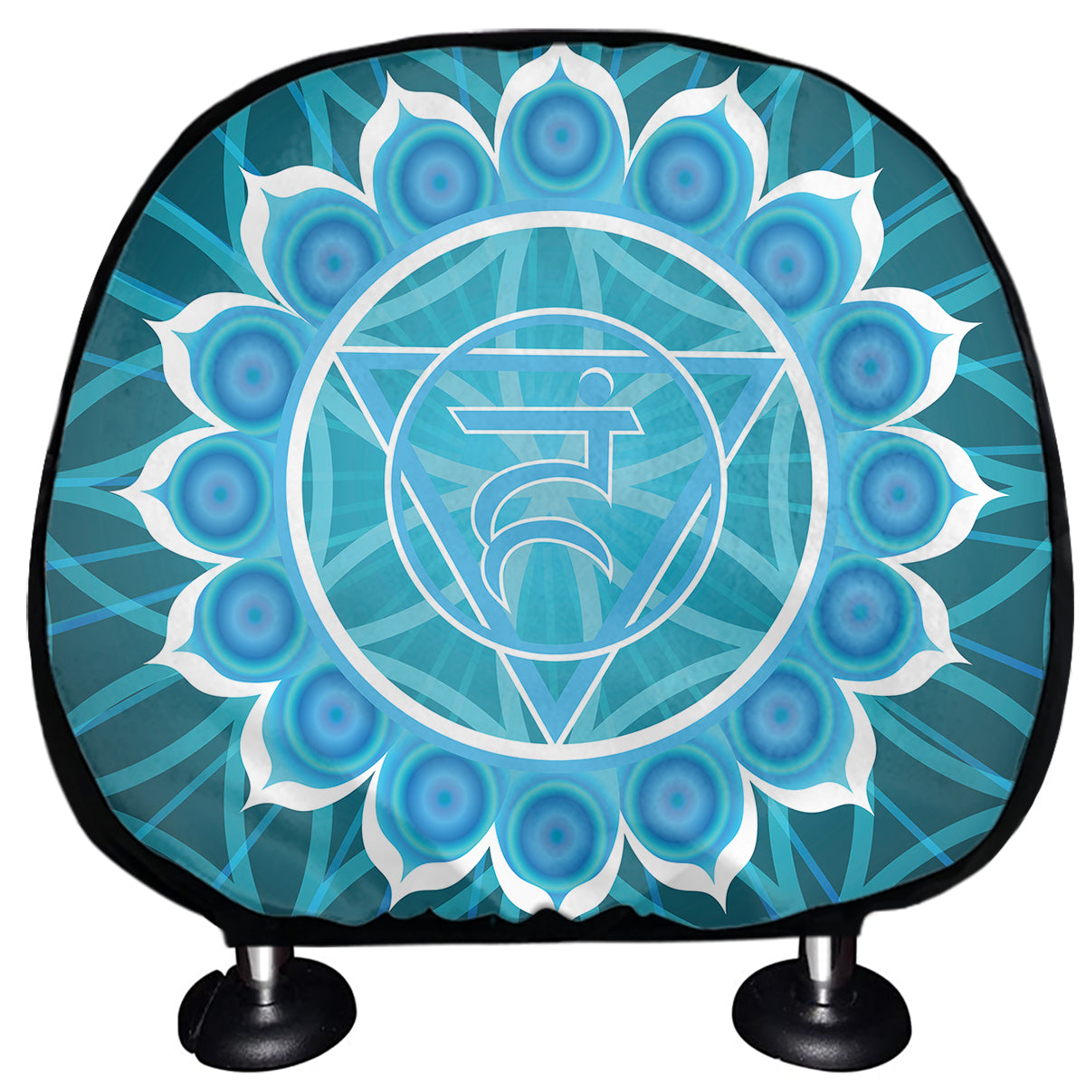 Vishuddha Chakra Spiritual Print Car Headrest Covers