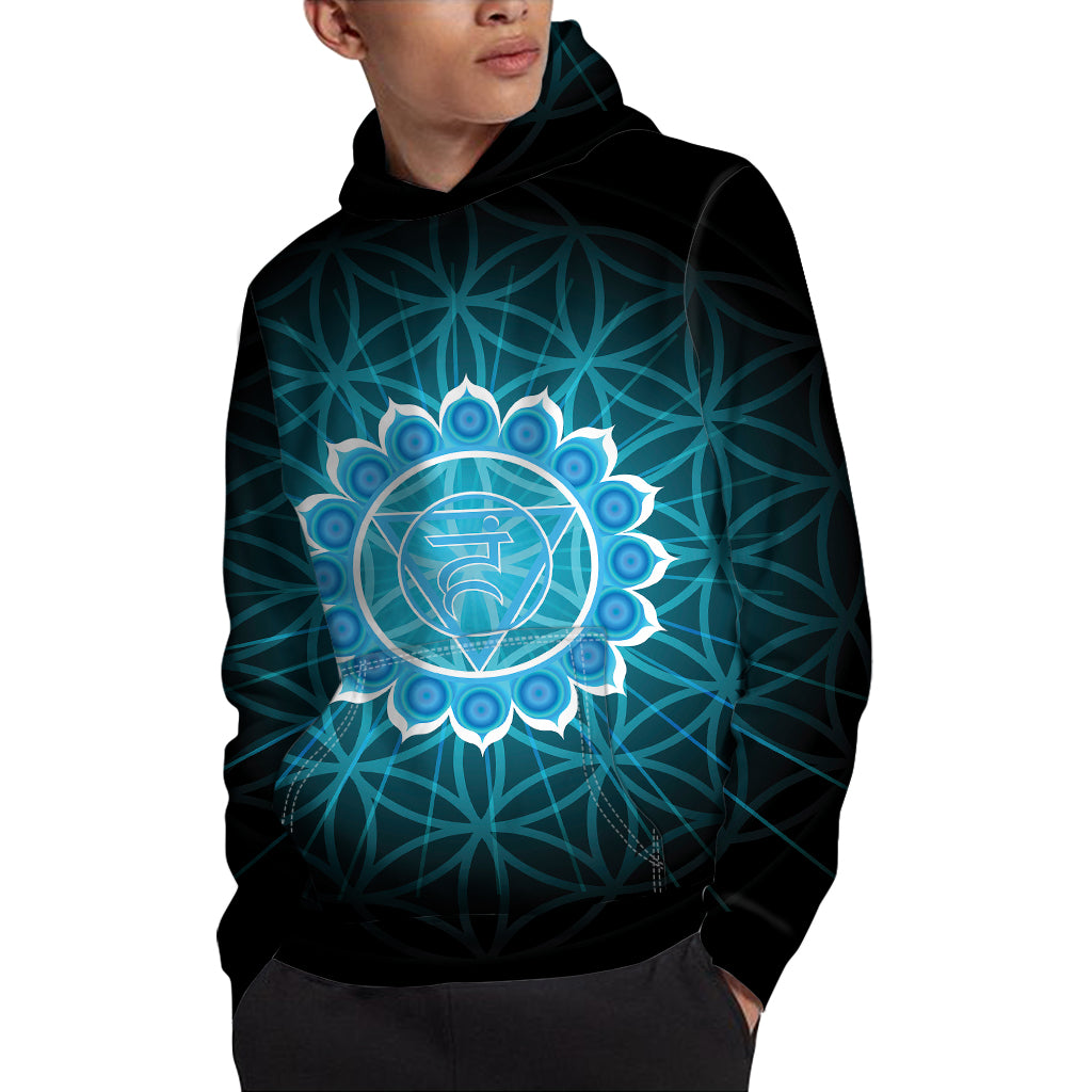 Vishuddha Chakra Spiritual Print Pullover Hoodie