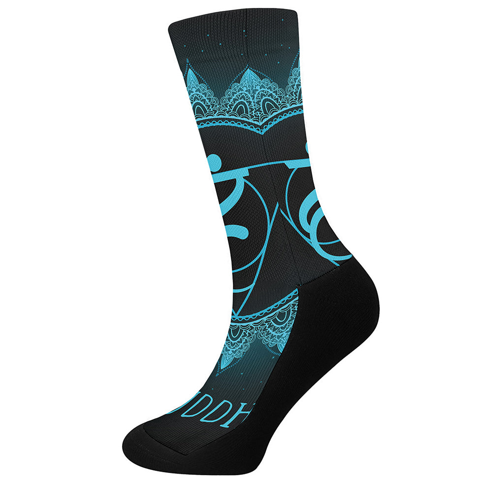 Vishuddha Chakra Symbol Print Crew Socks