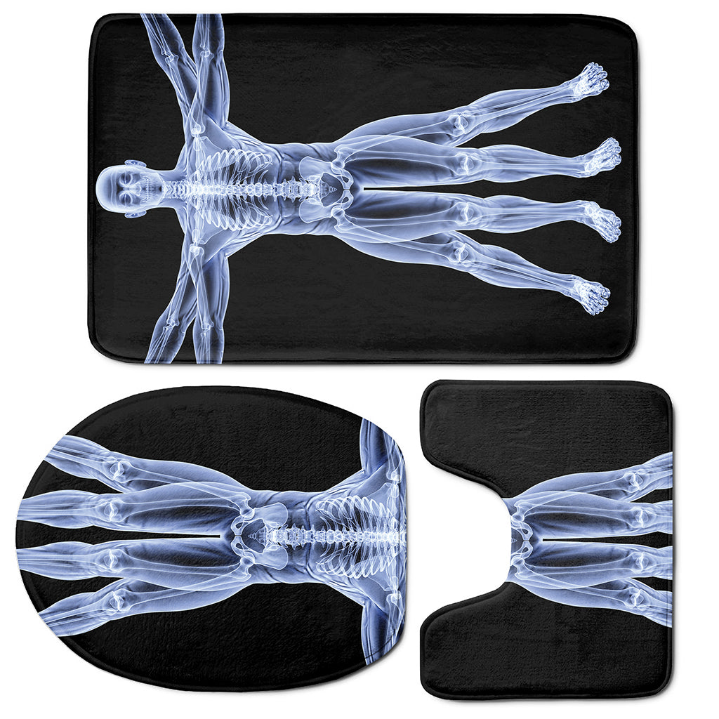 Vitruvian Man X-Ray Print 3 Piece Bath Mat Set