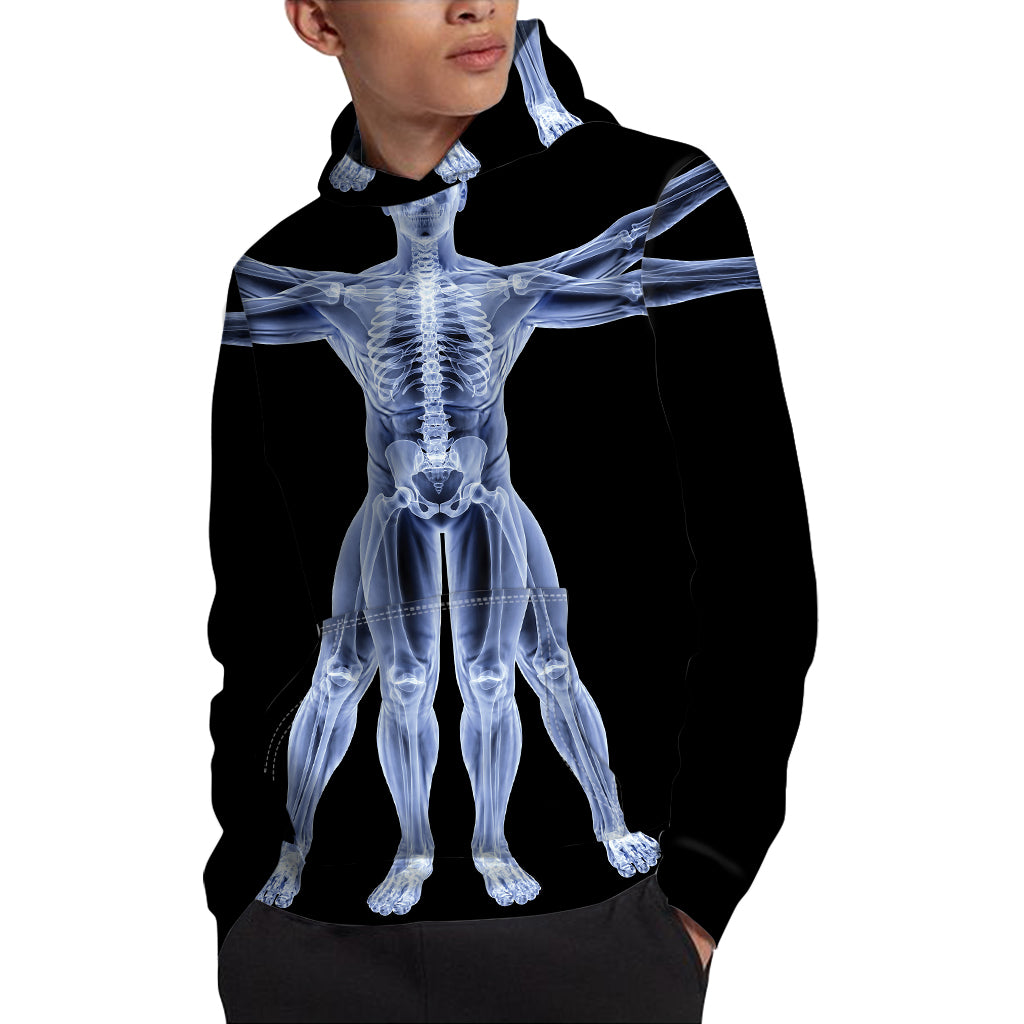 Vitruvian Man X-Ray Print Pullover Hoodie