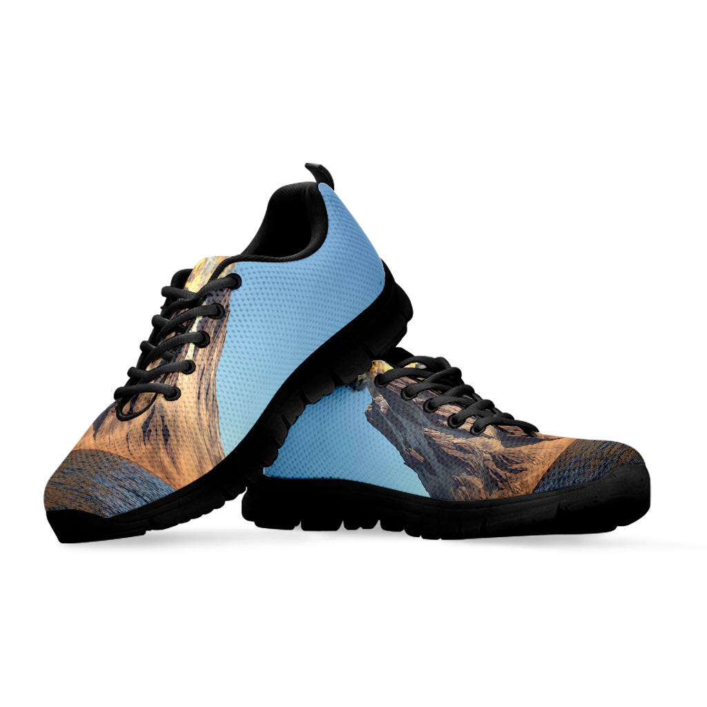 Volcanic Mountain Print Black Sneakers