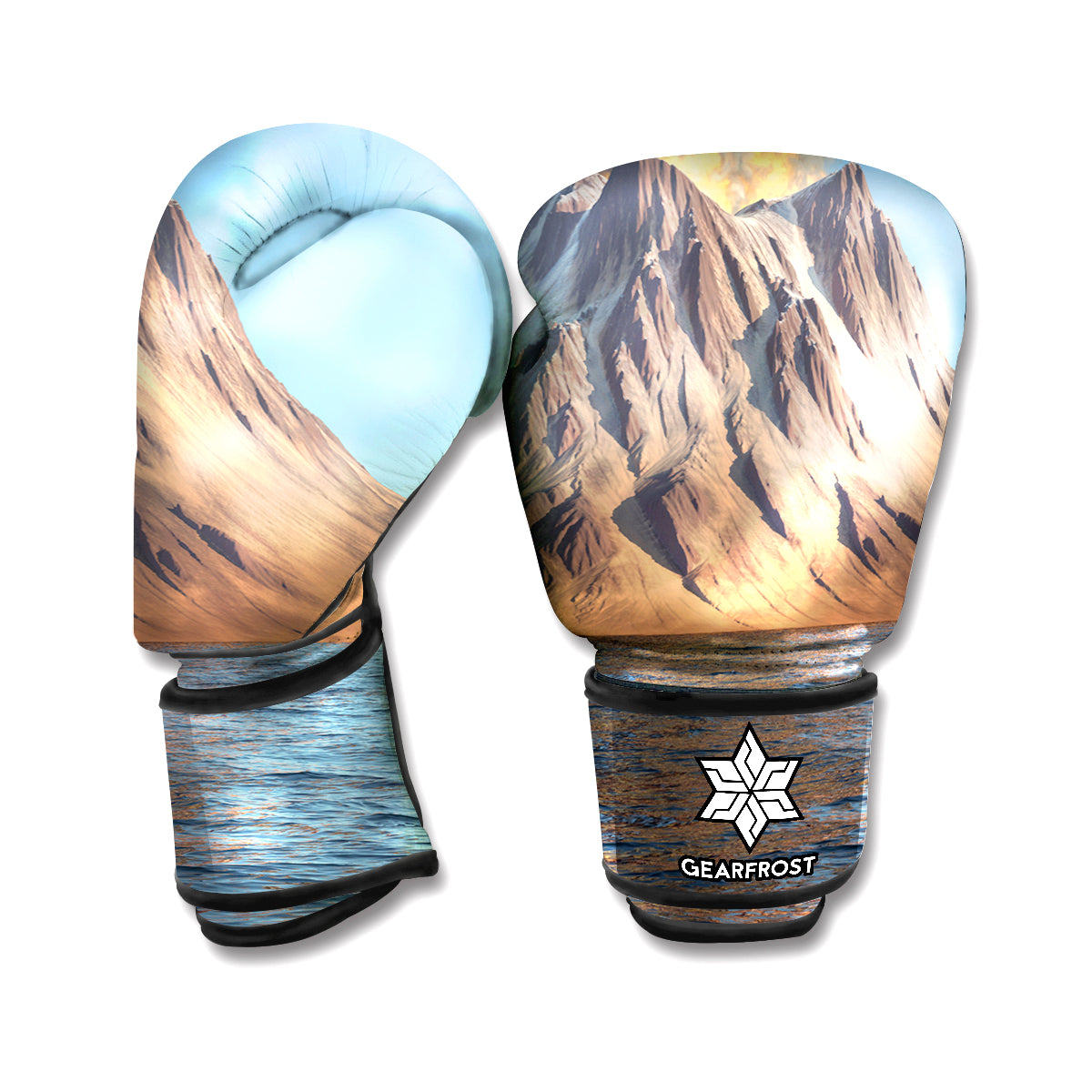 Volcanic Mountain Print Boxing Gloves