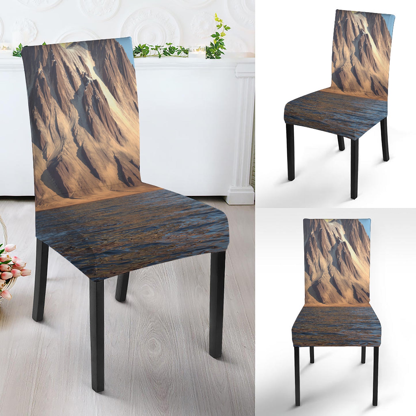 Volcanic Mountain Print Dining Chair Slipcover