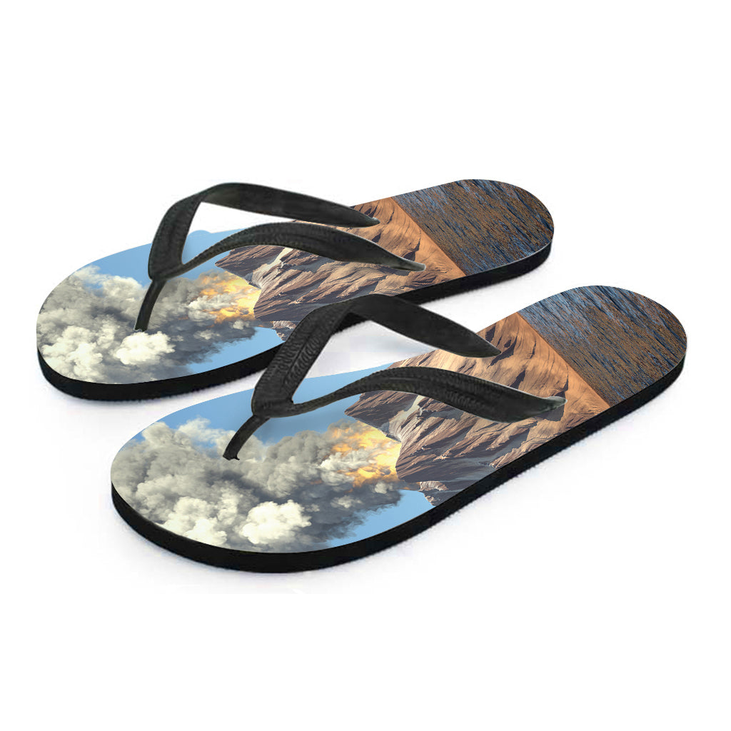 Volcanic Mountain Print Flip Flops