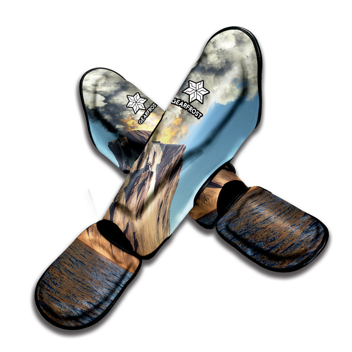 Volcanic Mountain Print Muay Thai Shin Guard