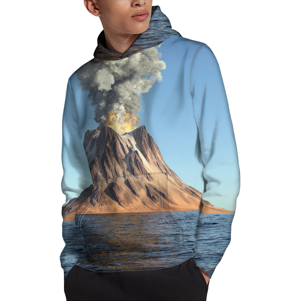 Volcanic Mountain Print Pullover Hoodie