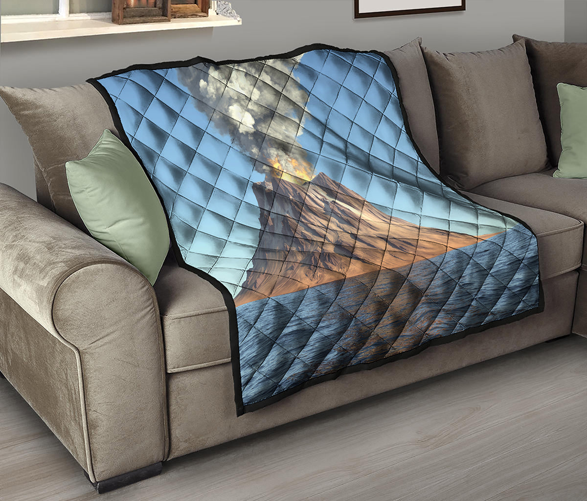 Volcanic Mountain Print Quilt