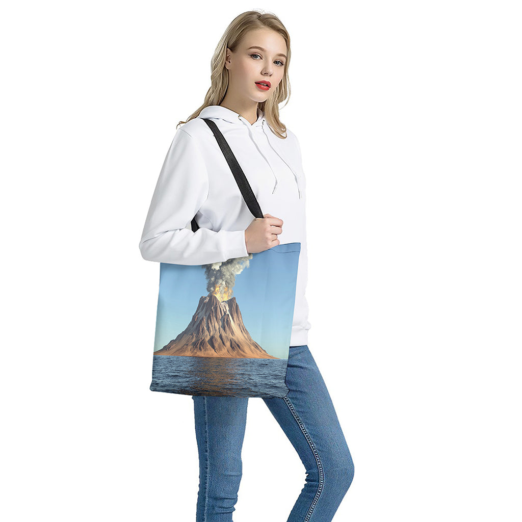 Volcanic Mountain Print Tote Bag