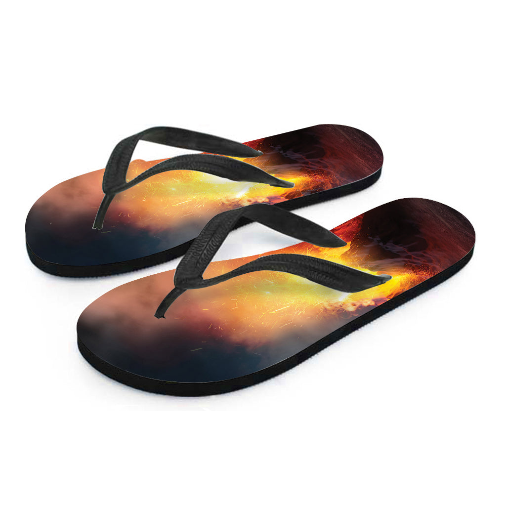 Volcano Eruption Print Flip Flops