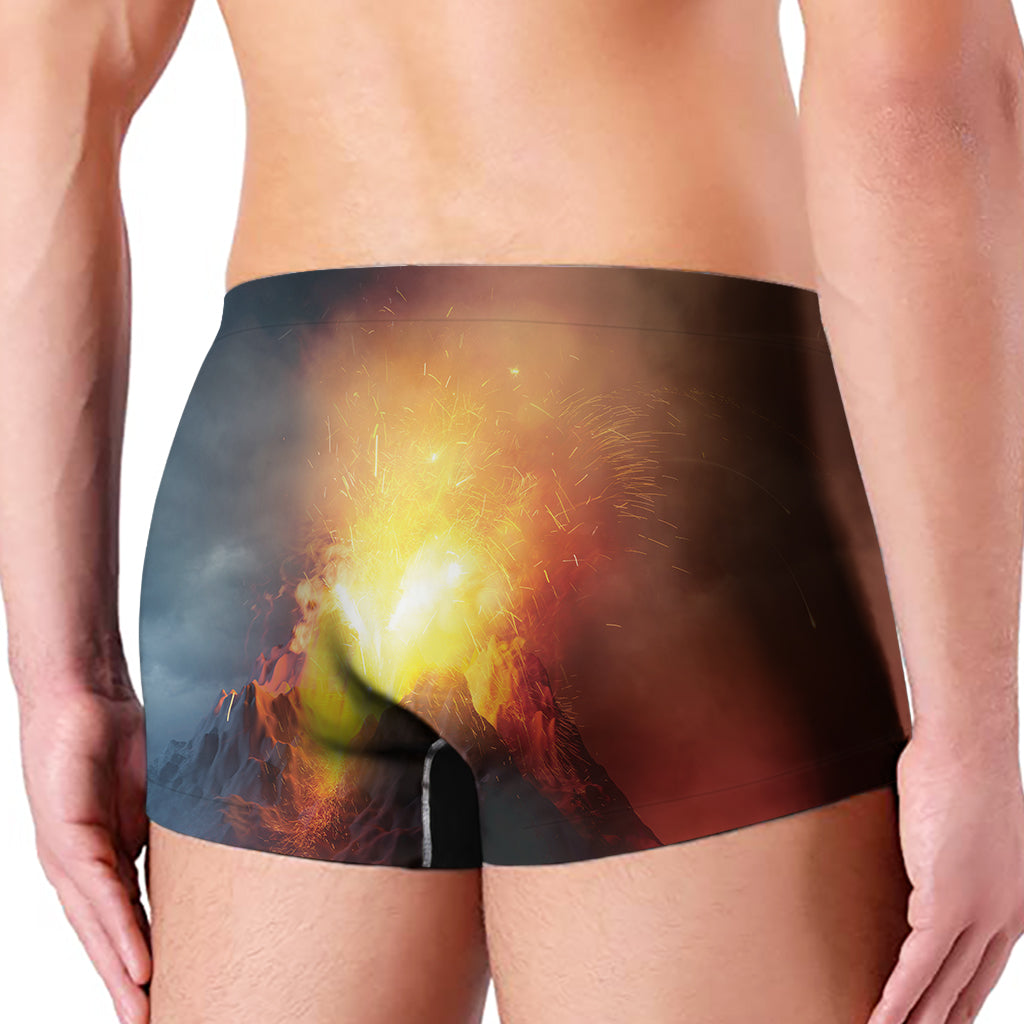 Volcano Eruption Print Men's Boxer Briefs