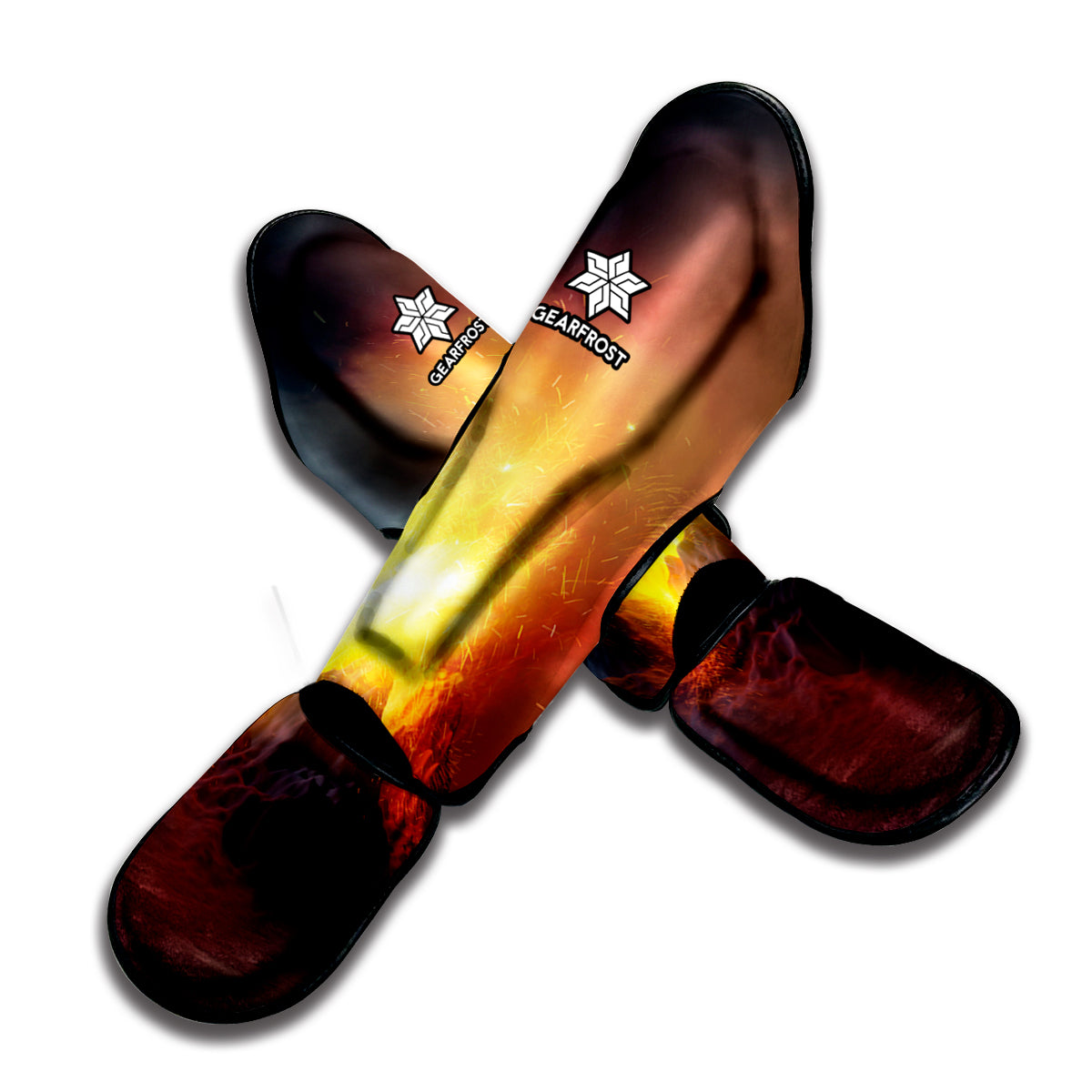 Volcano Eruption Print Muay Thai Shin Guard