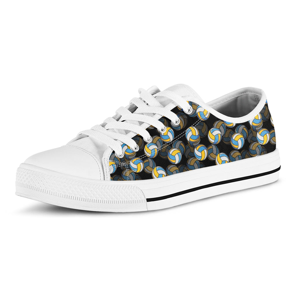 Volleyball Pattern Print White Low Top Shoes