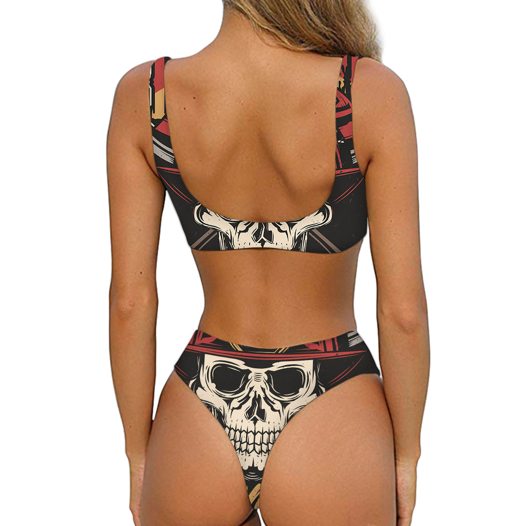 Volunteer Firefighter Print Front Bow Tie Bikini