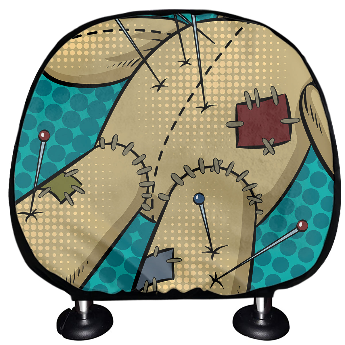 Voodoo Doll Print Car Headrest Covers