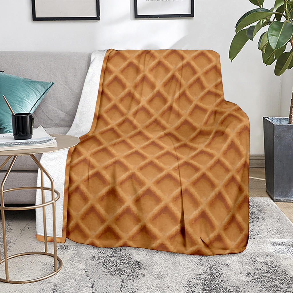 Waffle Pattern Print Blanket