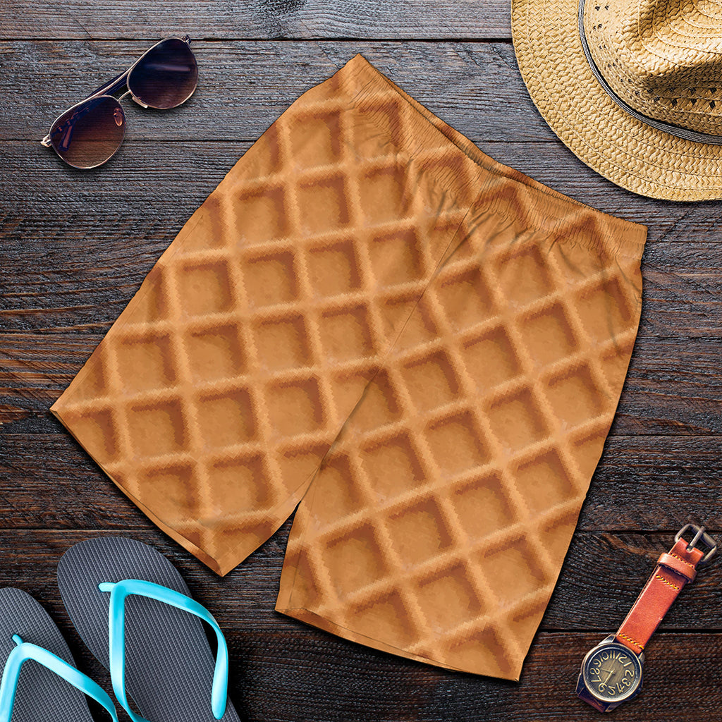 Waffle Pattern Print Men's Shorts