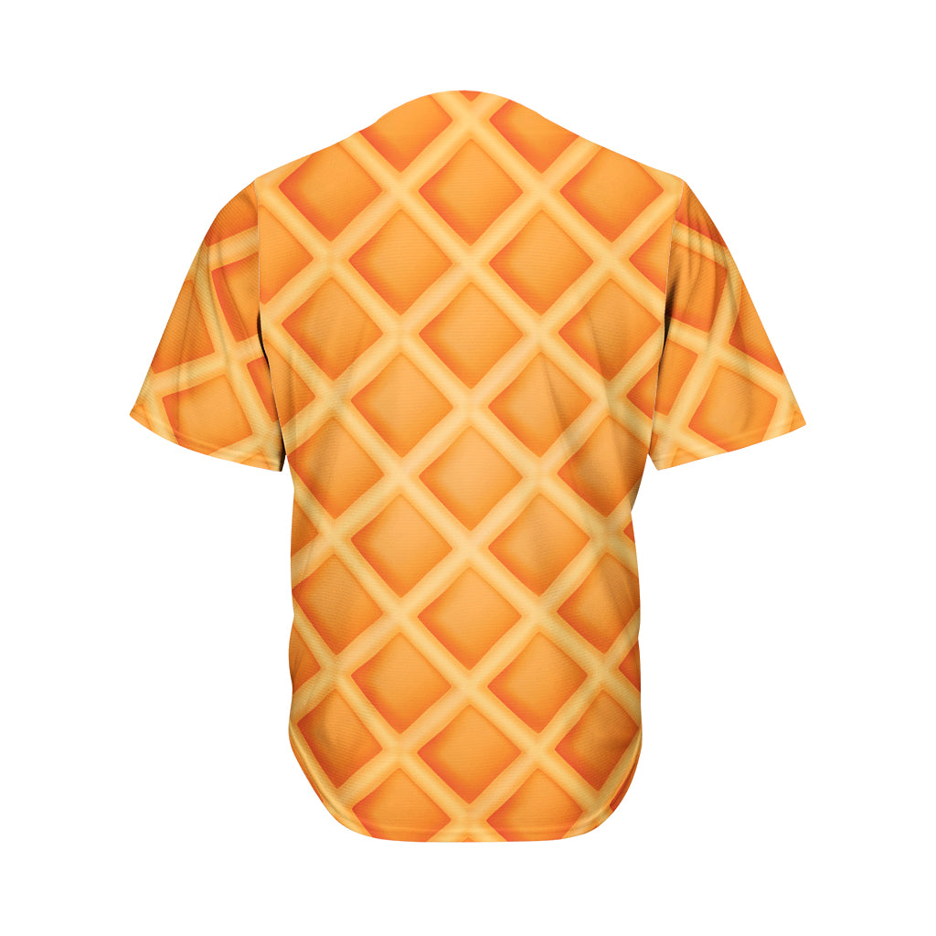 Waffle Texture Print Men's Baseball Jersey