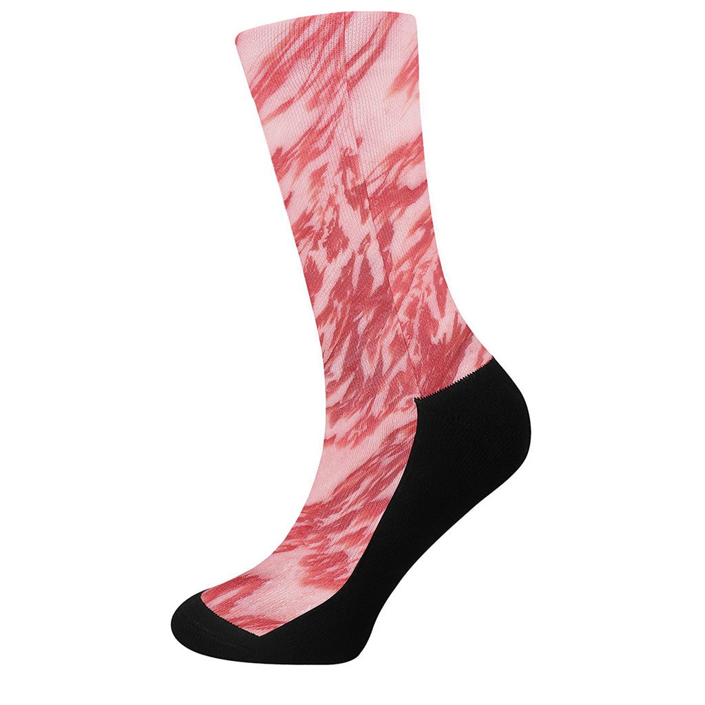 Wagyu Beef Meat Print Crew Socks