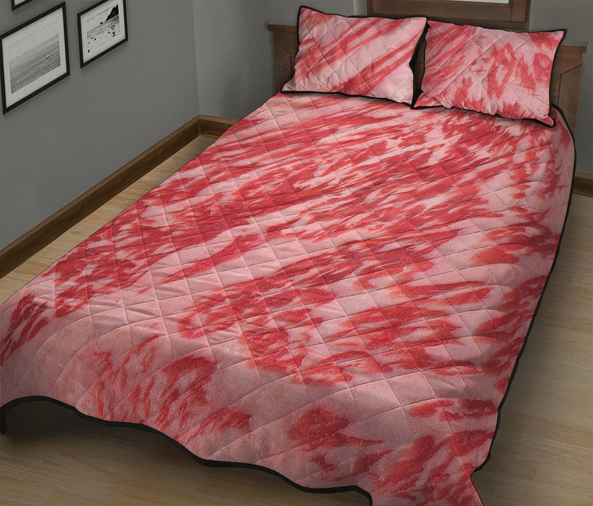 Wagyu Beef Meat Print Quilt Bed Set