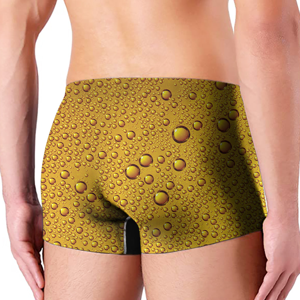 Water Drops On Beer Print Men's Boxer Briefs