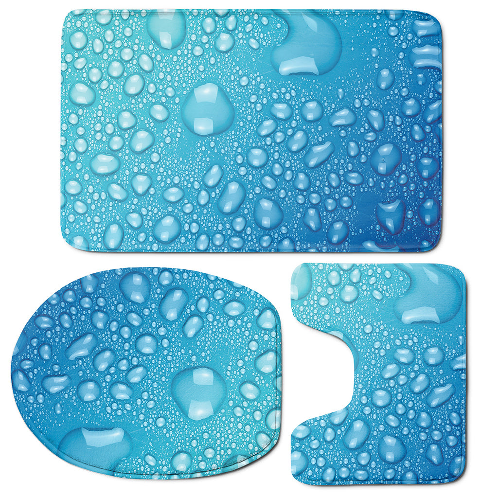 Water Drops Print 3 Piece Bath Mat Set