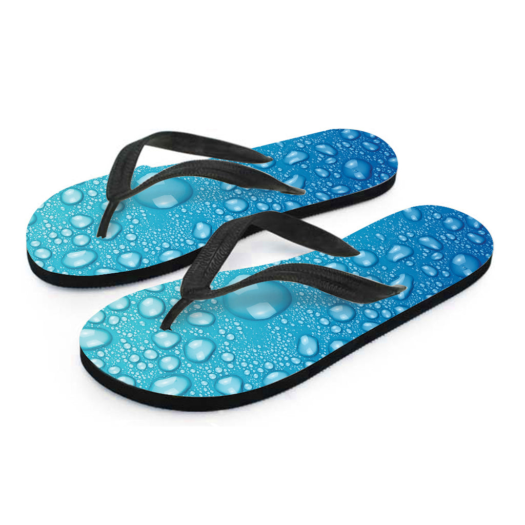 Water Drops Print Flip Flops