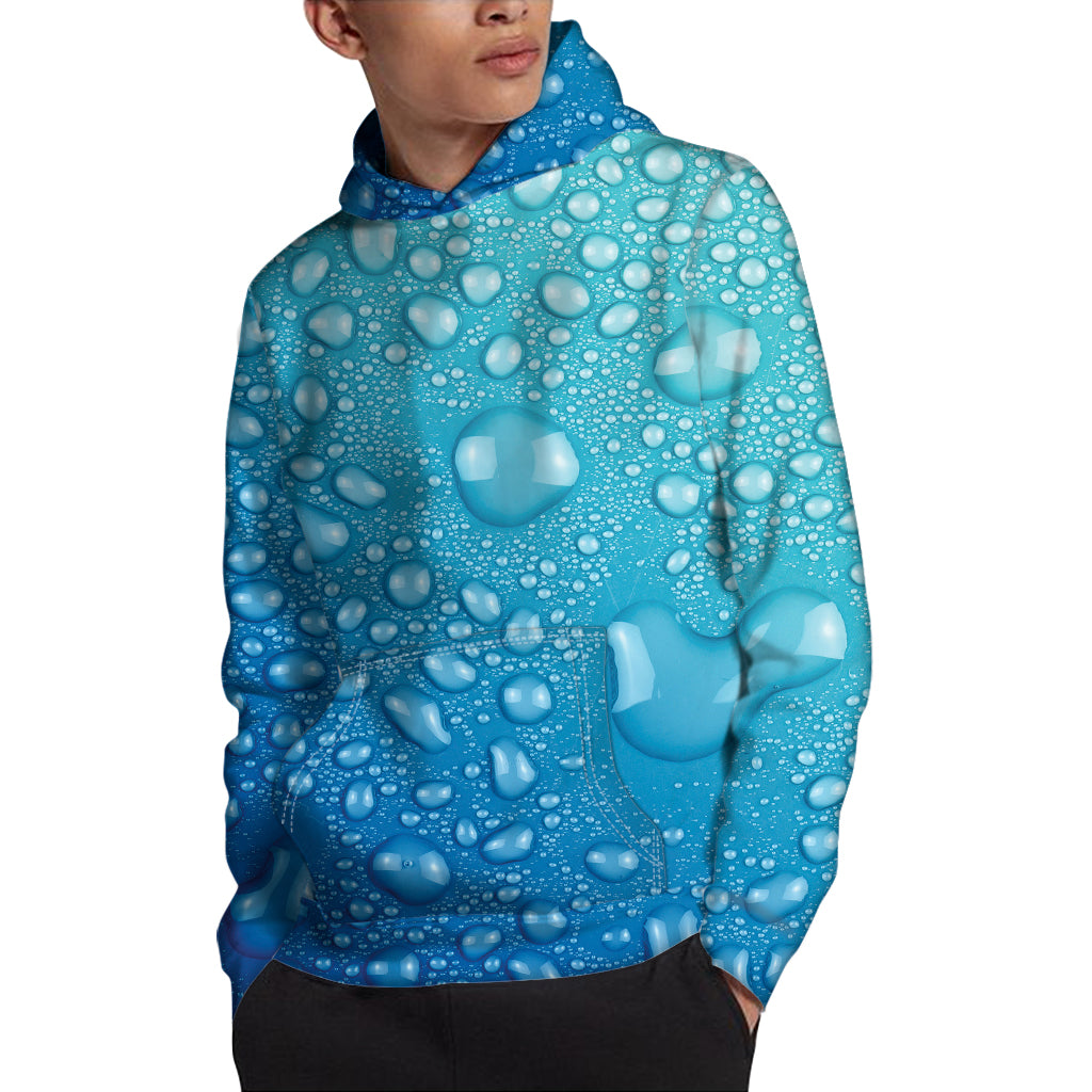 Water Drops Print Pullover Hoodie