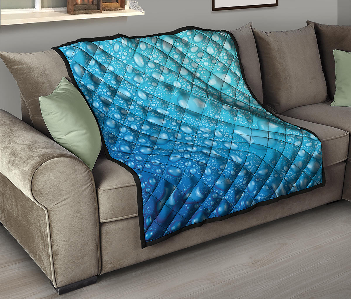 Water Drops Print Quilt