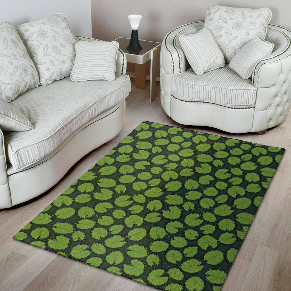 Water Lily Pads Pattern Print Area Rug