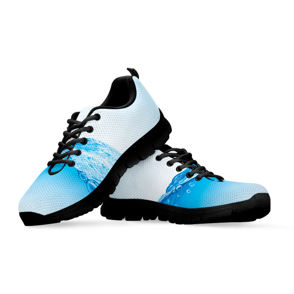 Water Wave Print Black Sneakers