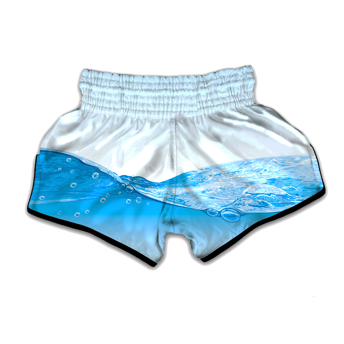 Water Wave Print Muay Thai Boxing Shorts