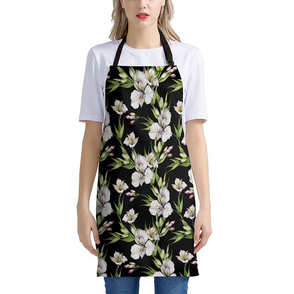 Watercolor Alstroemeria Pattern Print Apron