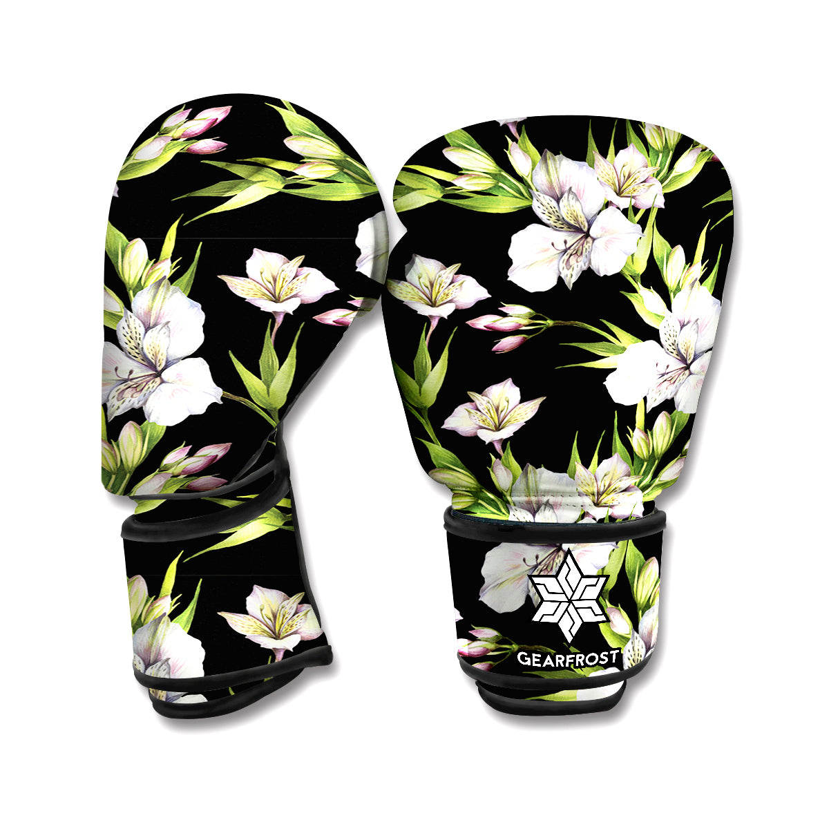 Watercolor Alstroemeria Pattern Print Boxing Gloves