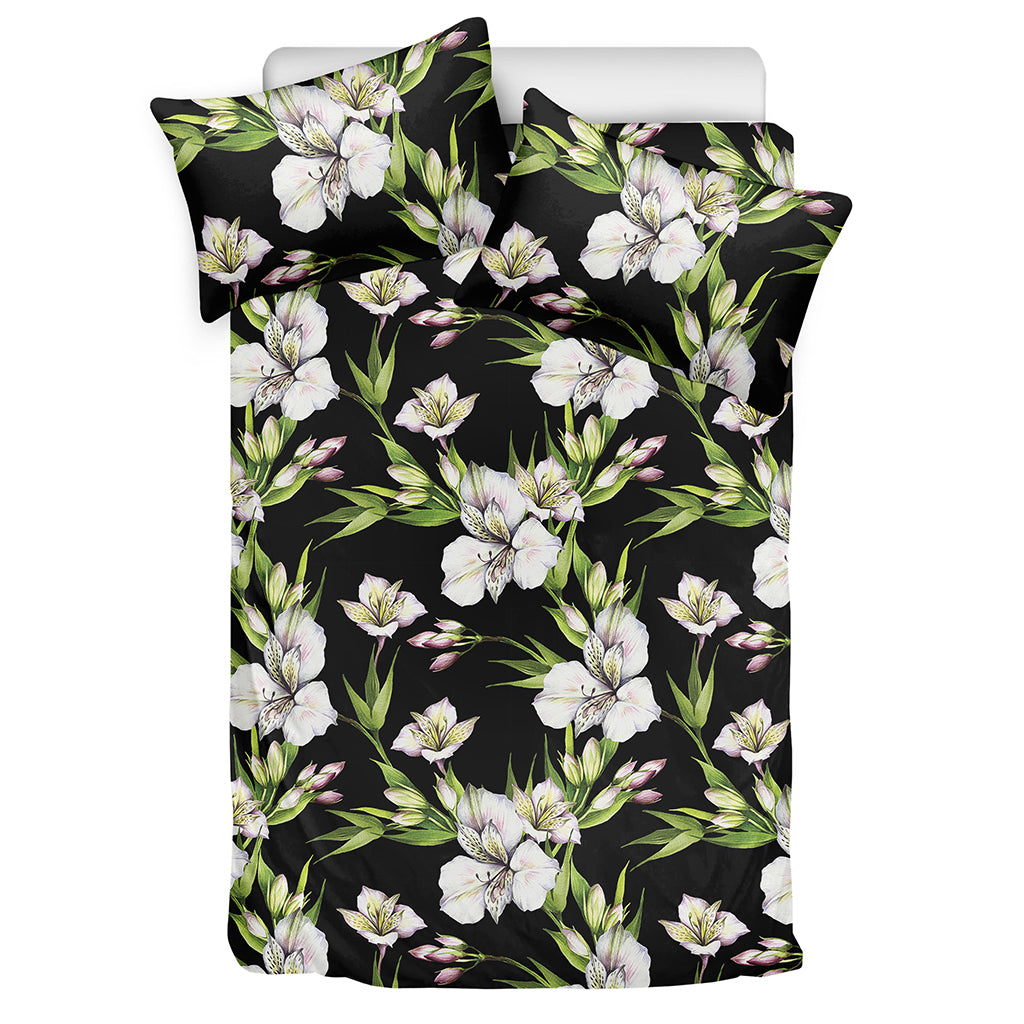 Watercolor Alstroemeria Pattern Print Duvet Cover Bedding Set