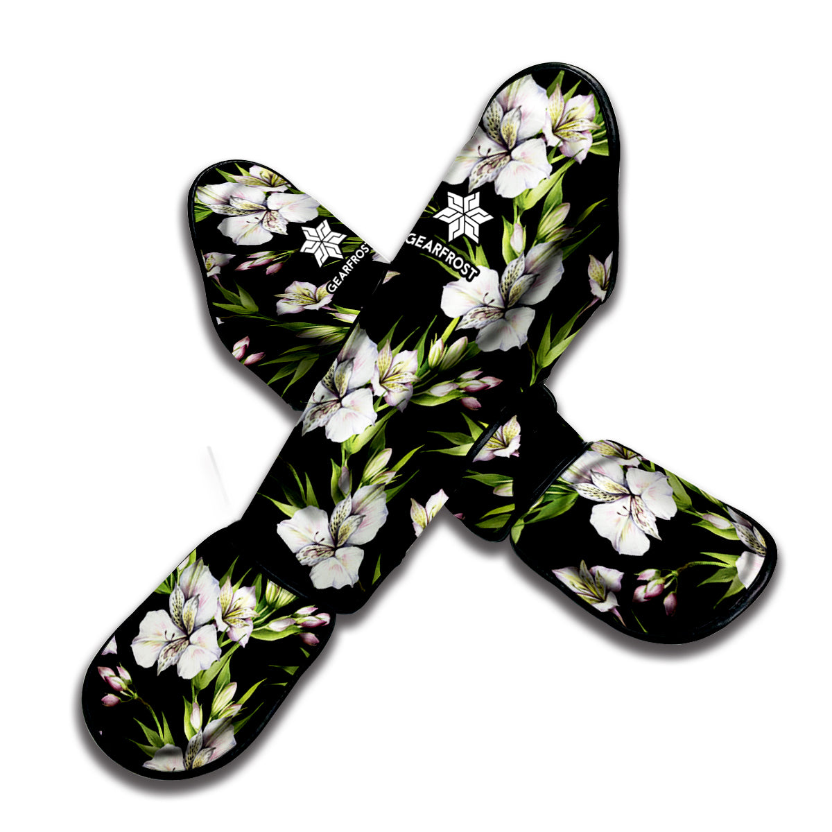 Watercolor Alstroemeria Pattern Print Muay Thai Shin Guard