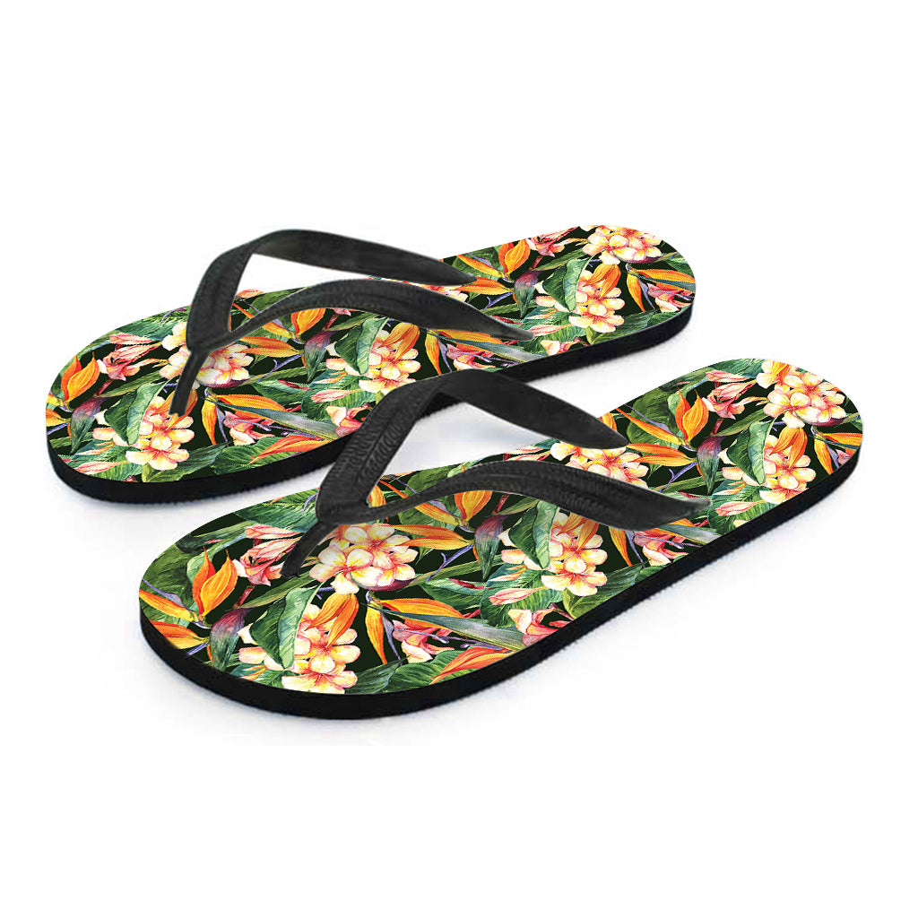 Watercolor Bird Of Paradise Print Flip Flops