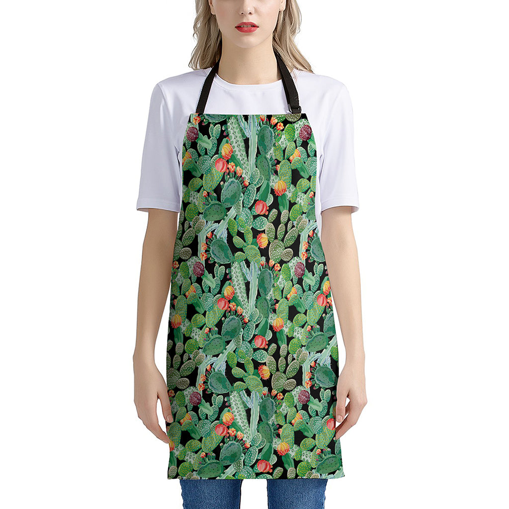 Watercolor Cactus Plant Print Apron