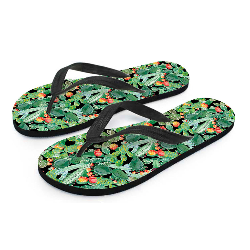 Watercolor Cactus Plant Print Flip Flops