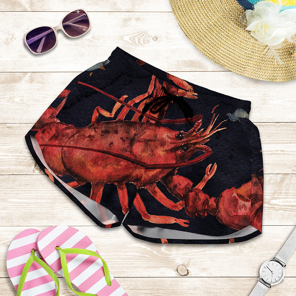 Watercolor Cancer Zodiac Sign Print Women's Shorts