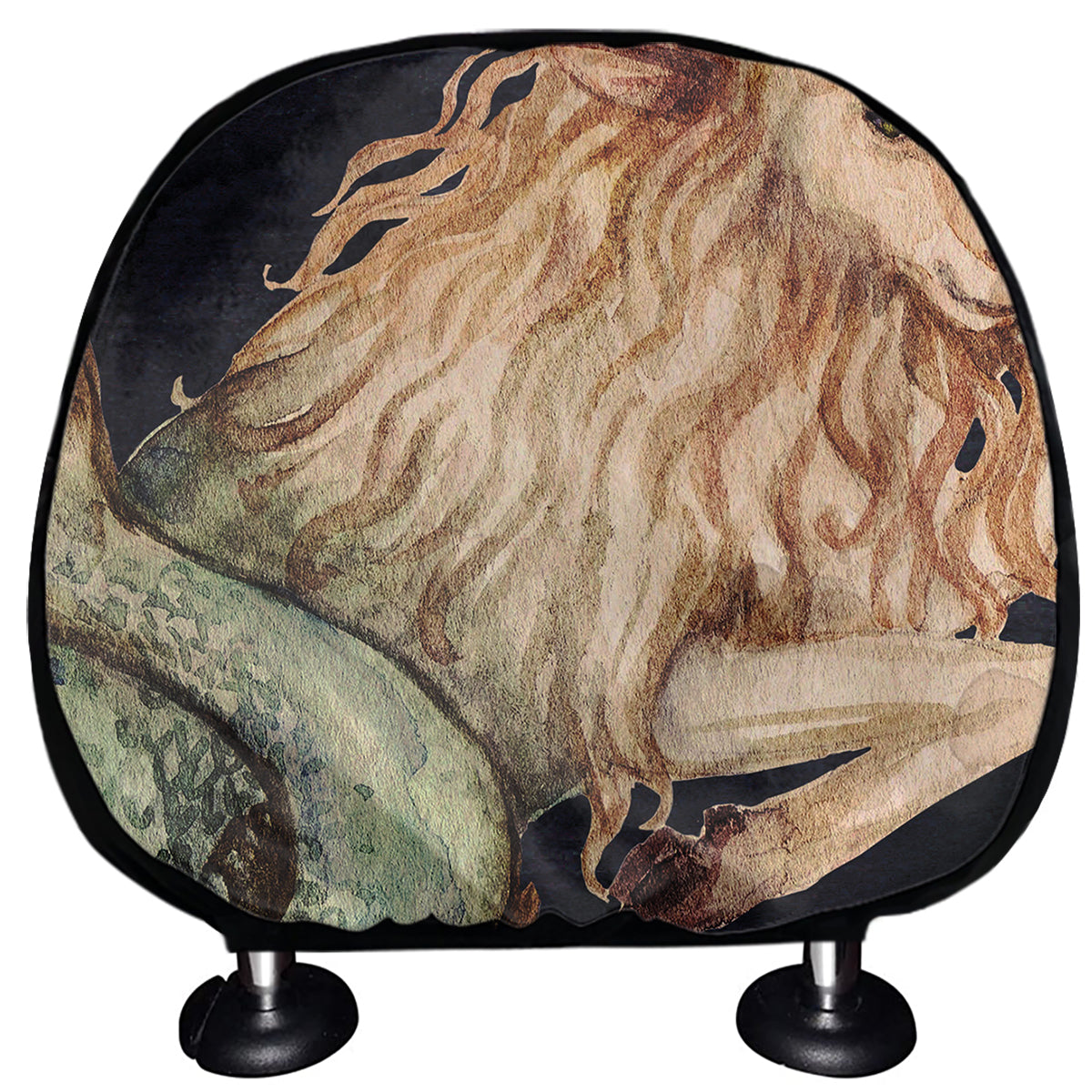 Watercolor Capricorn Zodiac Sign Print Car Headrest Covers